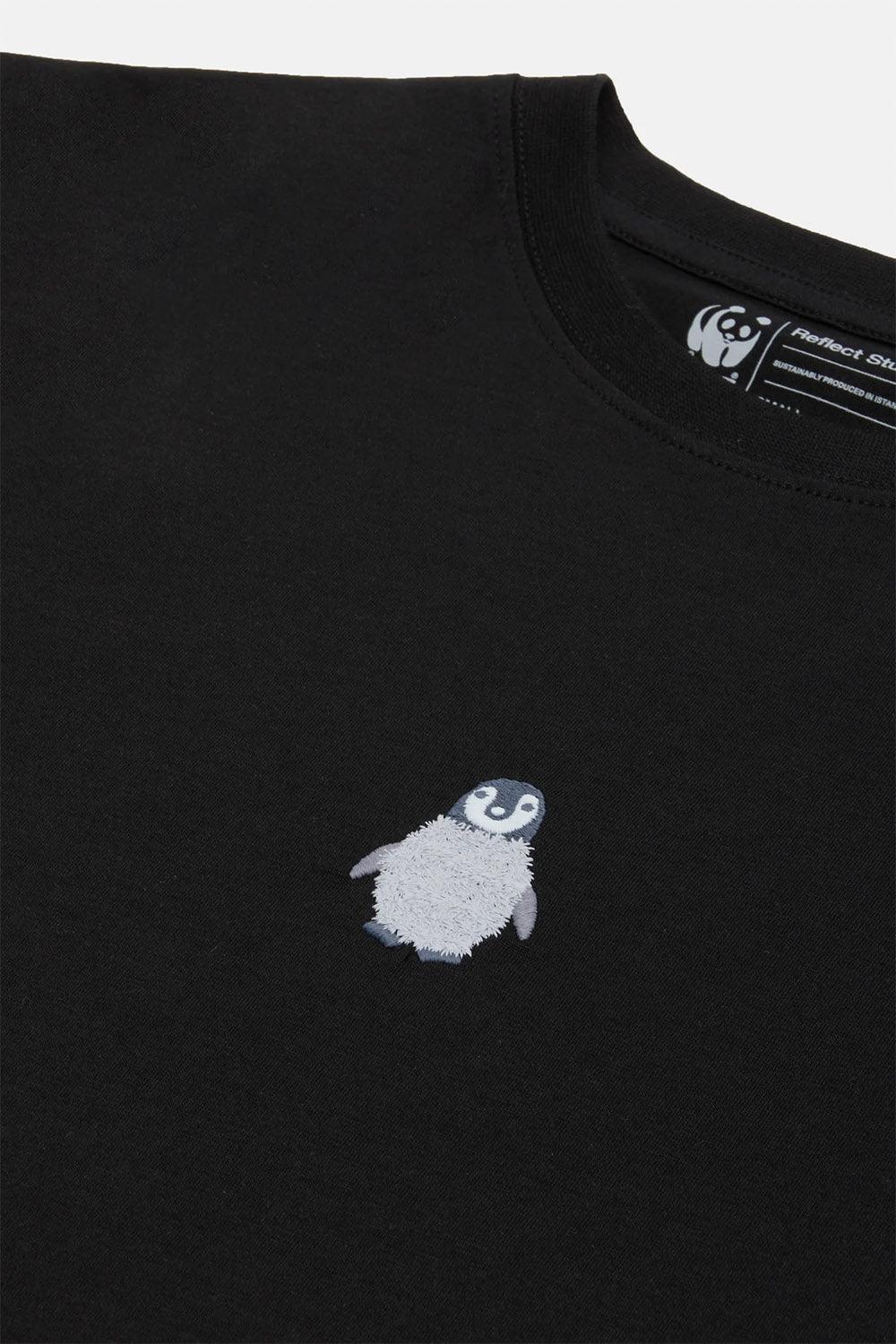 WWF Market-Yavru İmparator Penguen Crop T-shirt - Siyah-T-Shirts-2-Milagron.com