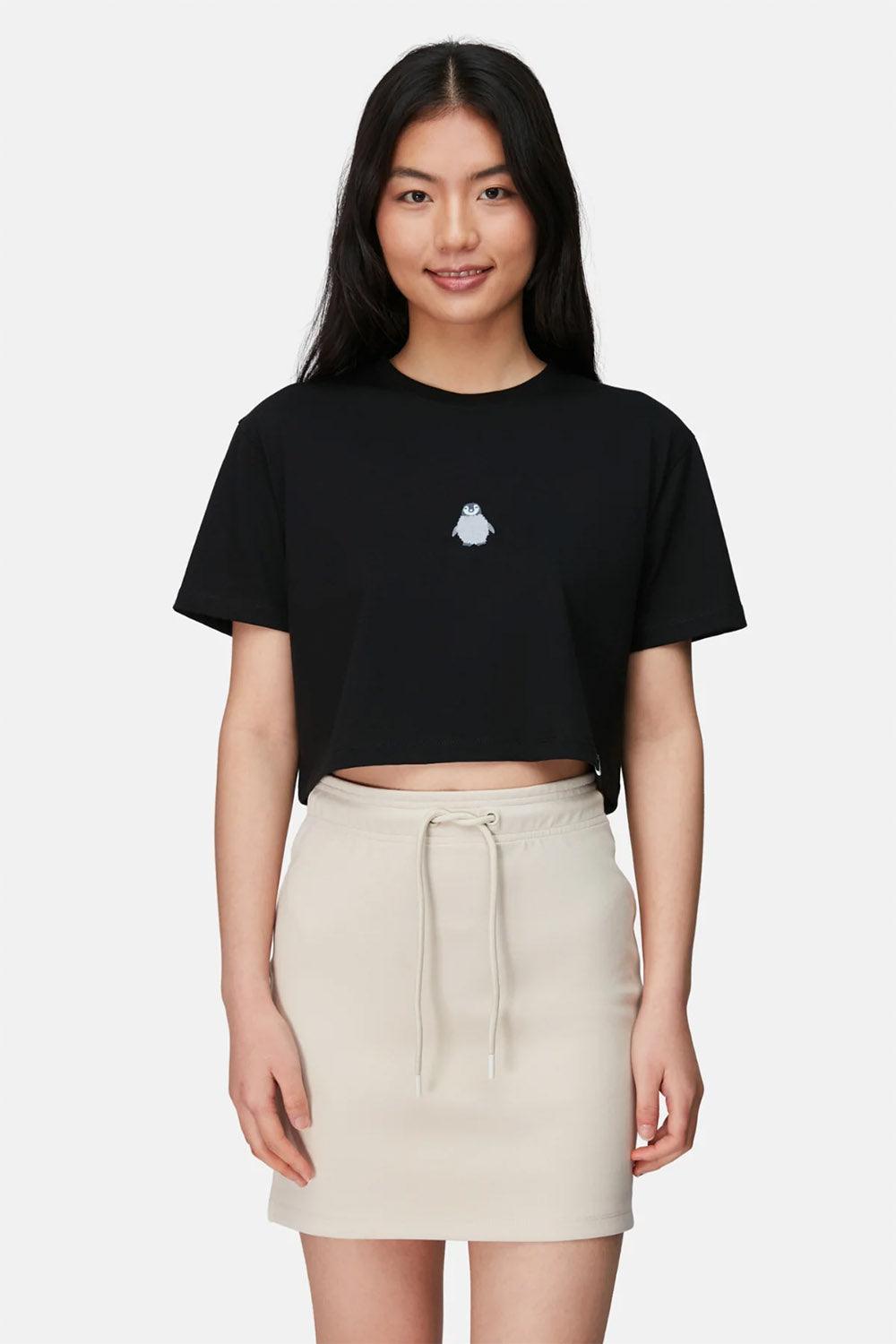 WWF Market-Yavru İmparator Penguen Crop T-shirt - Siyah-T-Shirts-3-Milagron.com