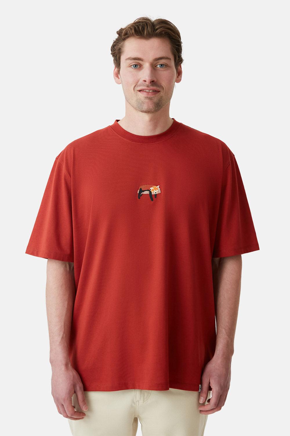 WWF Market-Yavru Kızıl Panda Oversize T-shirt - Kiremit-T-Shirts-3-Milagron.com