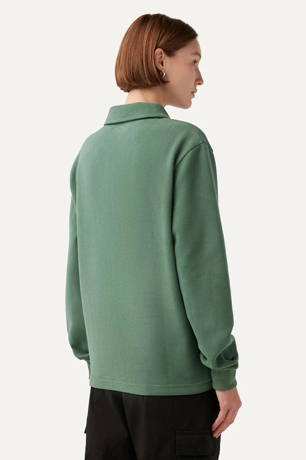 WWF Market-Yer Baykuşu Polo Yaka Sweatshirt - Yeşil-Sweatshirts & Hoodies-8-Milagron.com