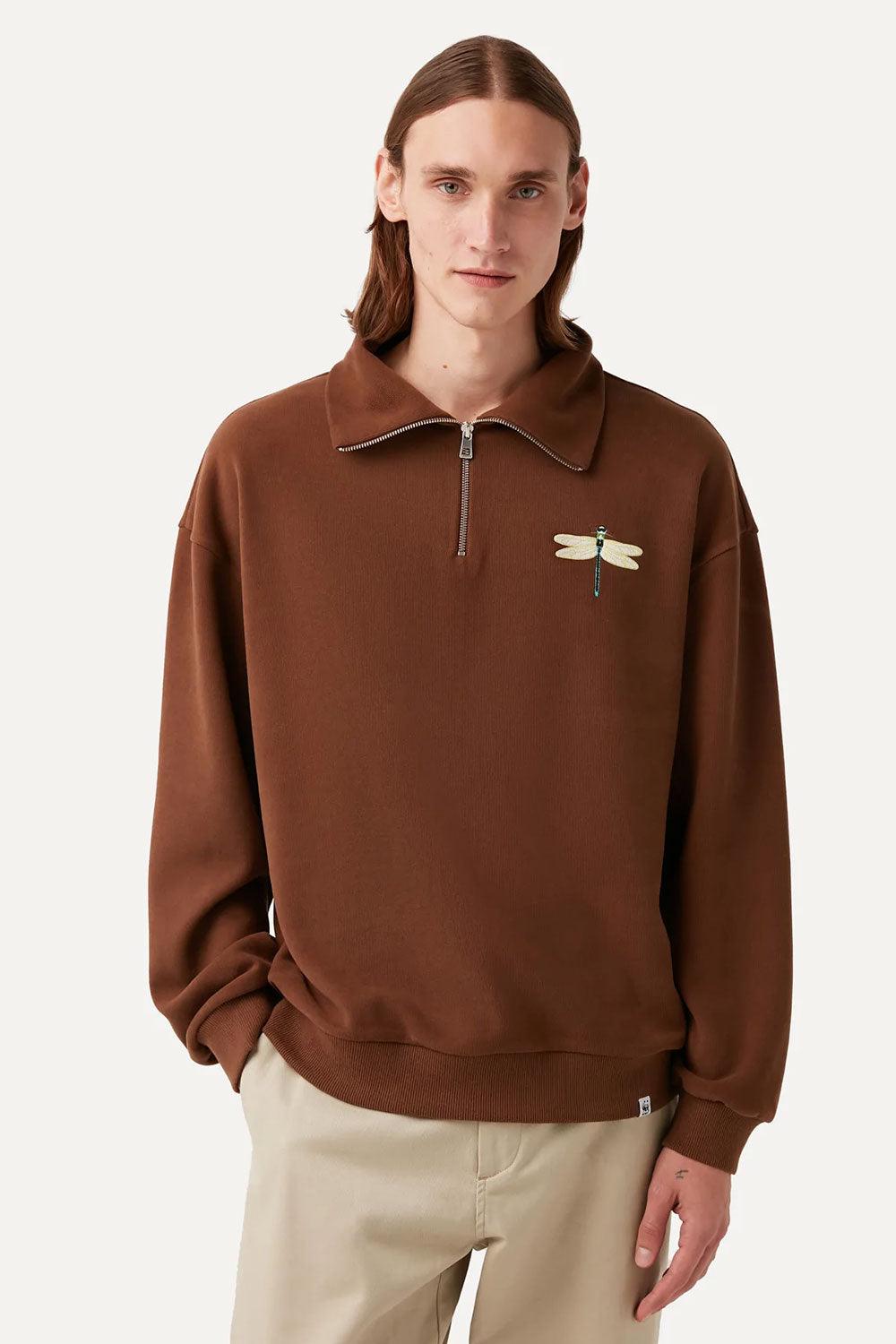 WWF Market-Yusufçuk Q-Zip Sweatshirt - Kahverengi-Sweatshirts & Hoodies-3-Milagron.com