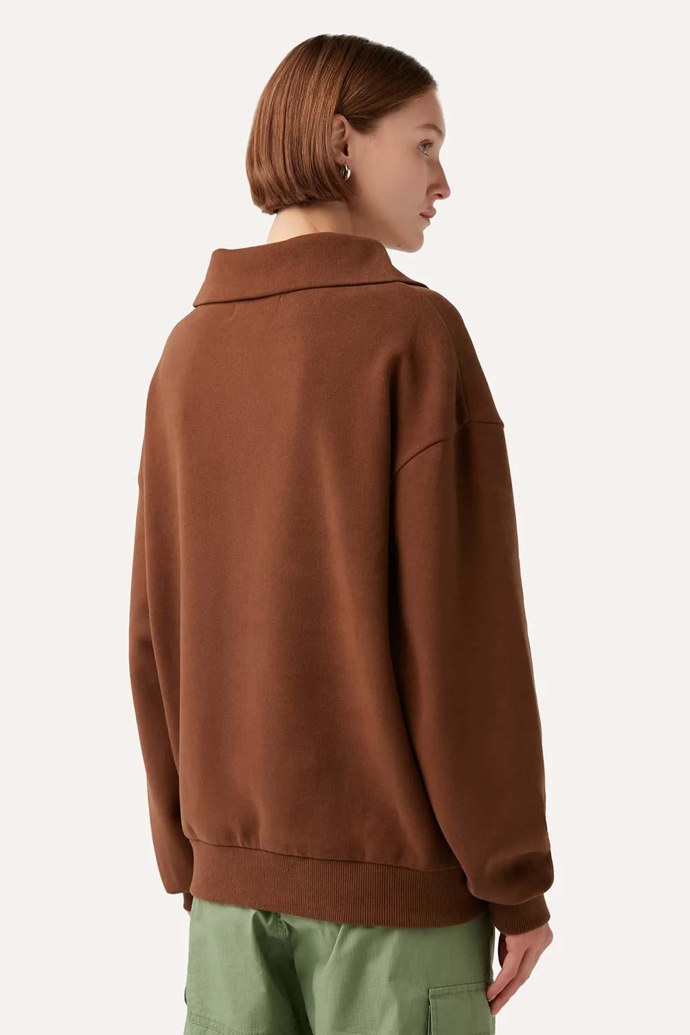 WWF Market-Yusufçuk Q-Zip Sweatshirt - Kahverengi-Sweatshirts & Hoodies-6-Milagron.com