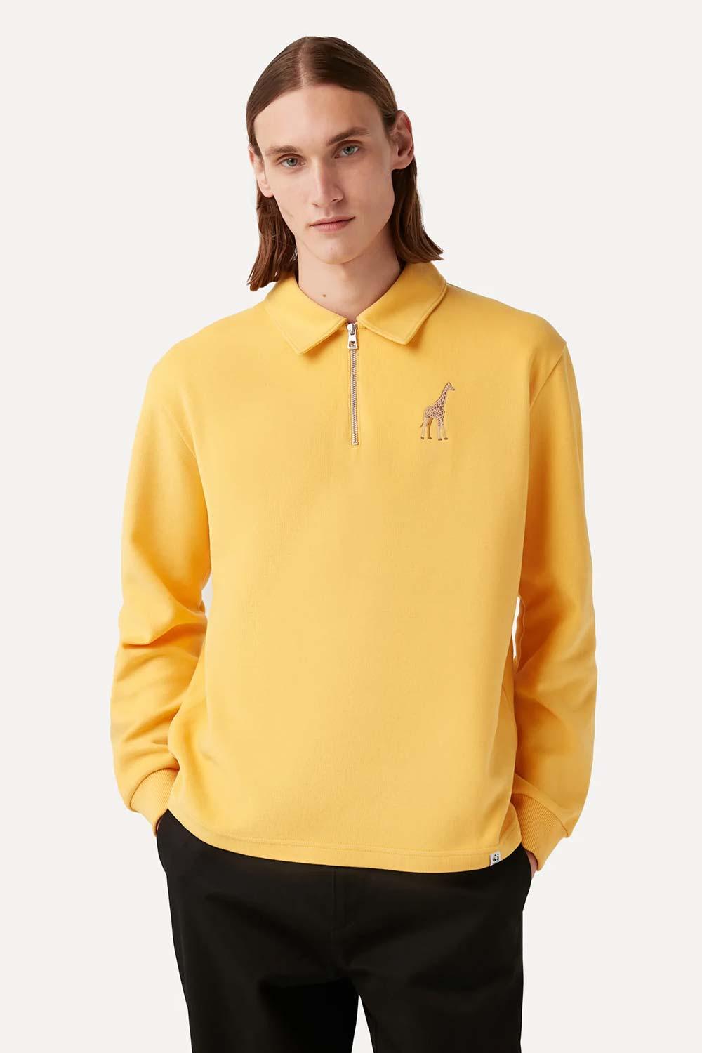 WWF Market-Zürafa Polo Yaka Sweatshirt - Sarı-Sweatshirts & Hoodies-3-Milagron.com