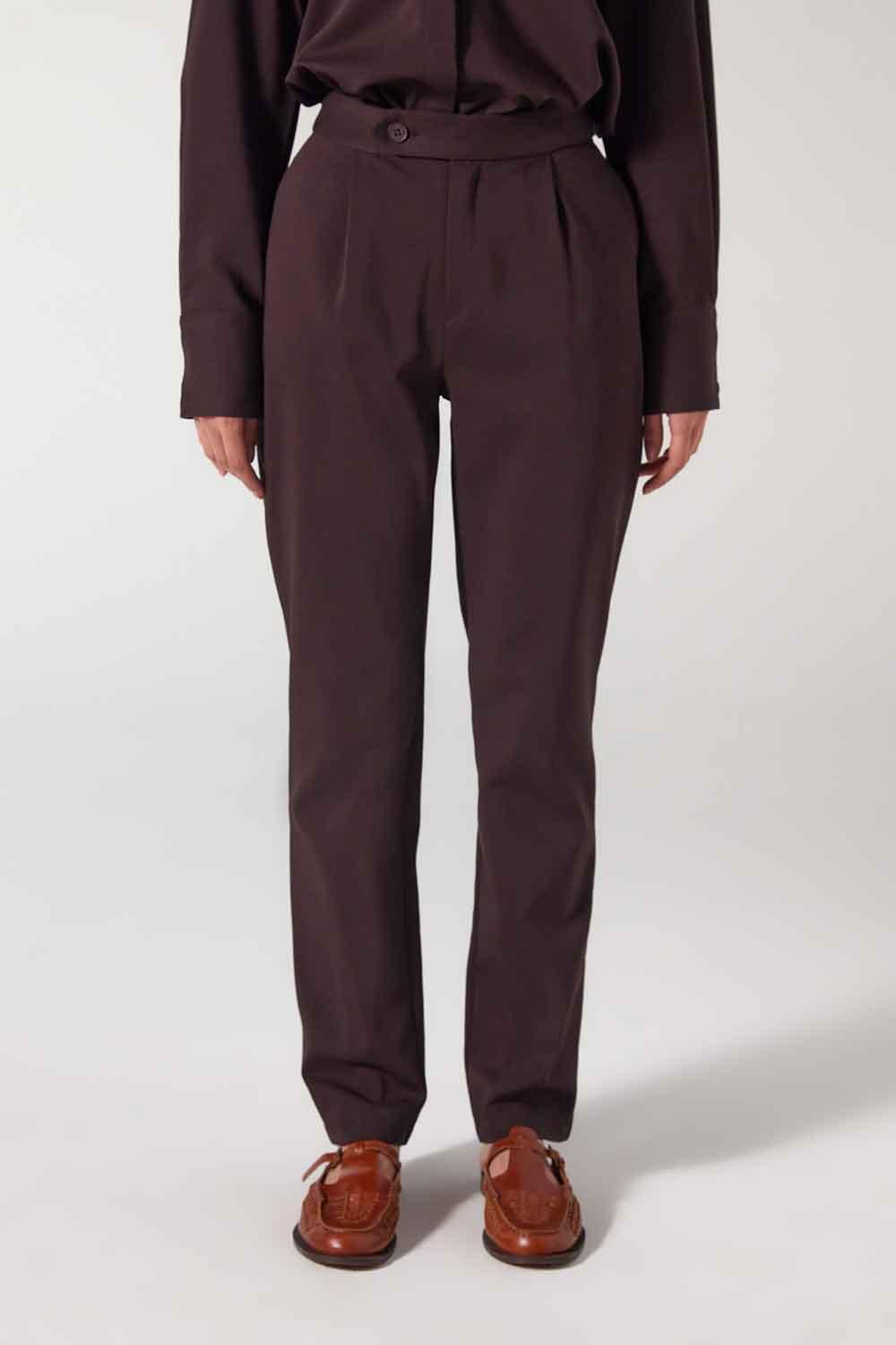 Wabi Sabi-Browne Pantolon-Kumaş Pantolon-5-Milagron.com