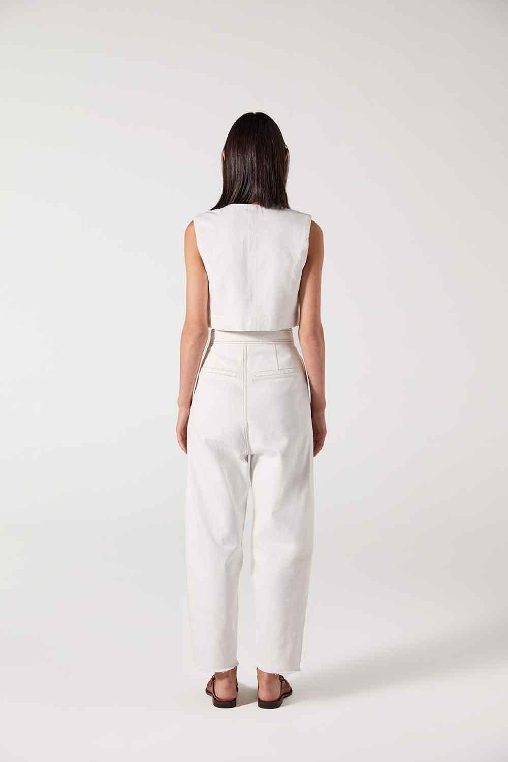 Wabi Sabi-Carol Beyaz Yelek-Top-2-Milagron.com