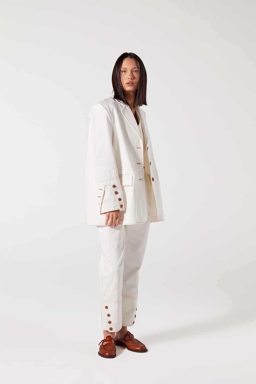 Wabi Sabi-Christopher Beyaz Kot Pantolon-Kot Pantolon-2-Milagron.com