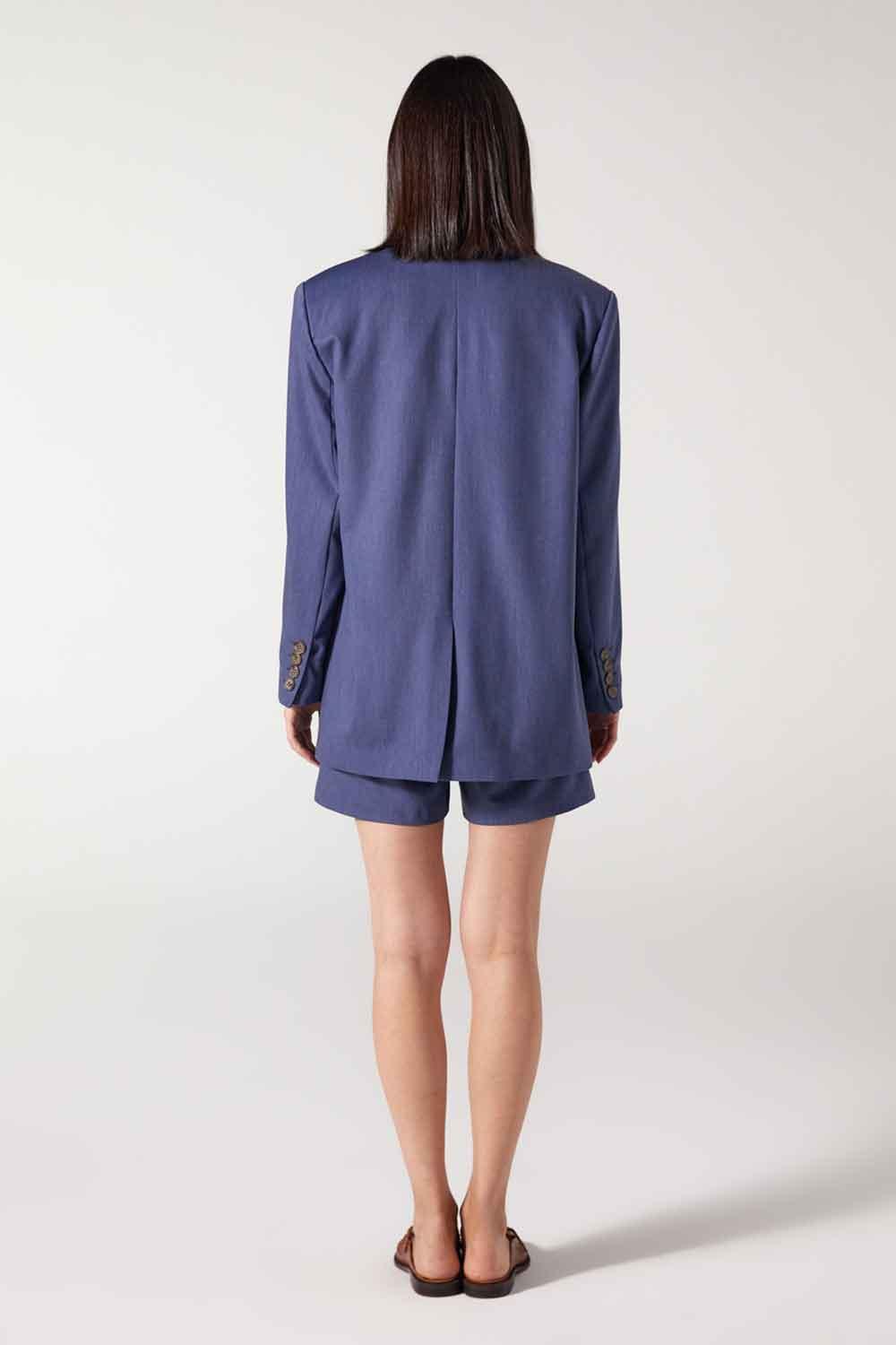 Wabi Sabi-Cle Astarlı Vatka Detaylı Mavi Ceket-Ceket-6-Milagron.com