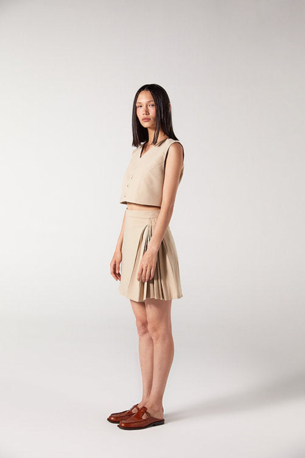 Wabi Sabi-Cle Bej Mini Etek-Etek-2-Milagron.com