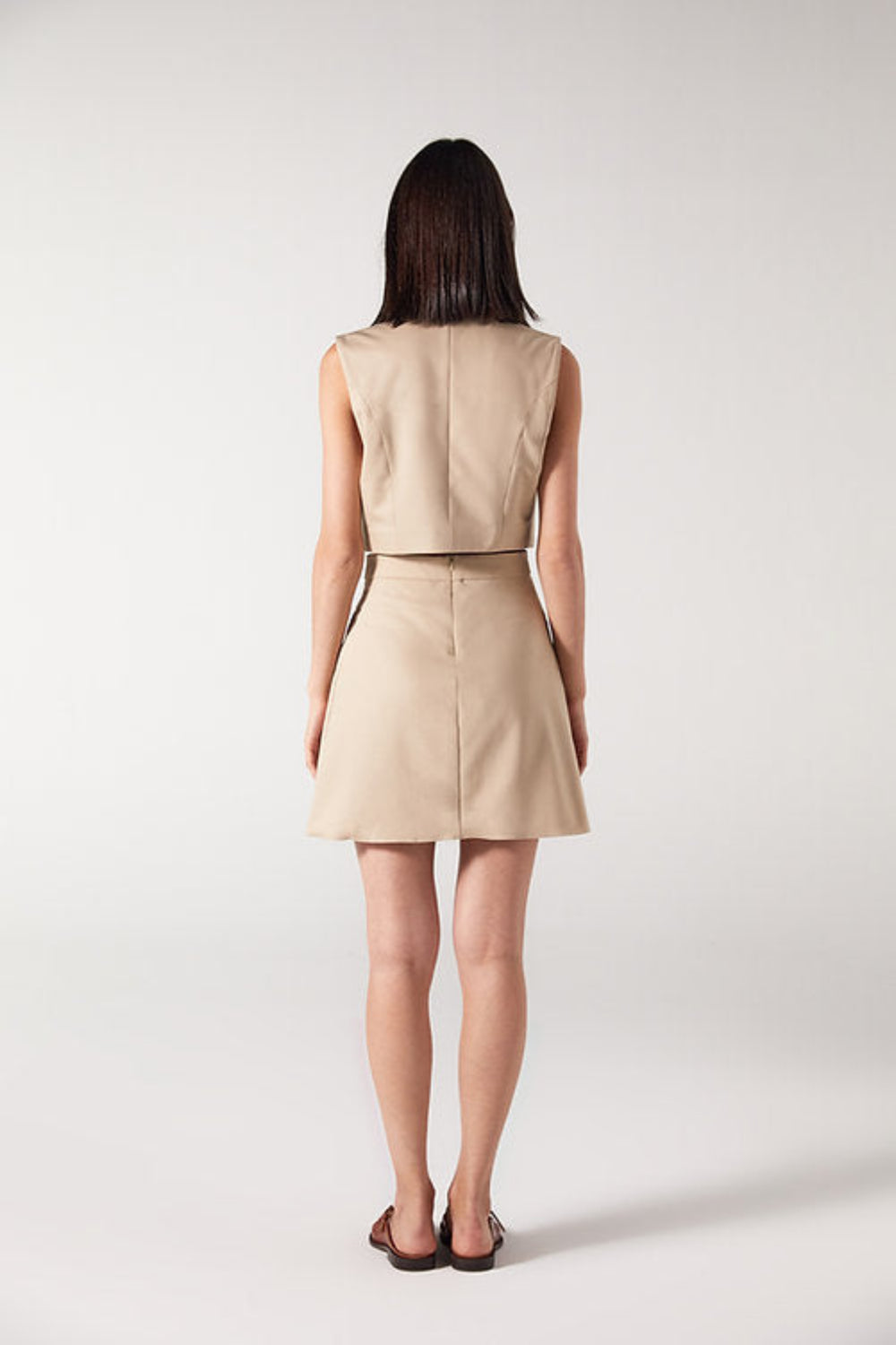 Wabi Sabi-Cle Bej Mini Etek-Etek-4-Milagron.com