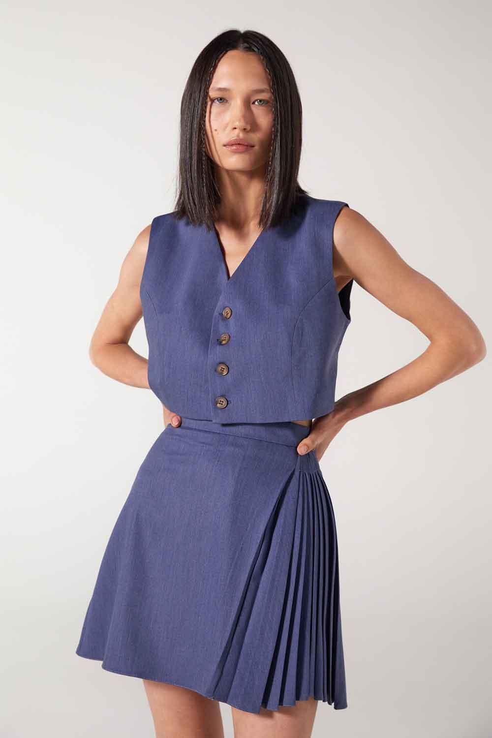 Wabi Sabi-Cle Mavi Yelek-Yelek-2-Milagron.com