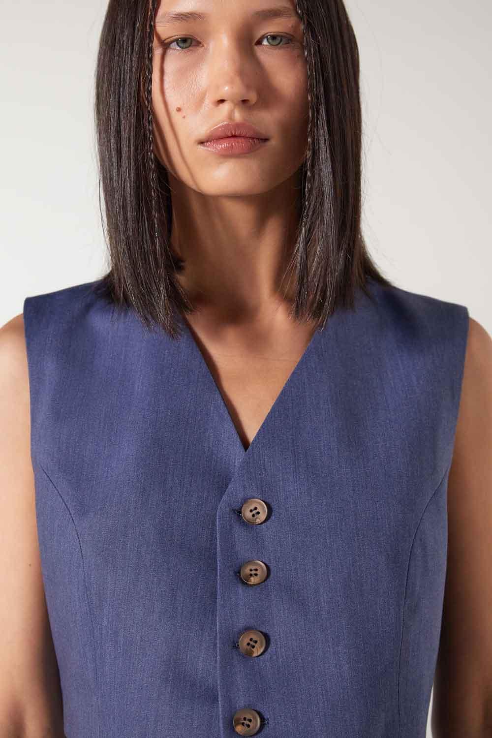 Wabi Sabi-Cle Mavi Yelek-Yelek-3-Milagron.com