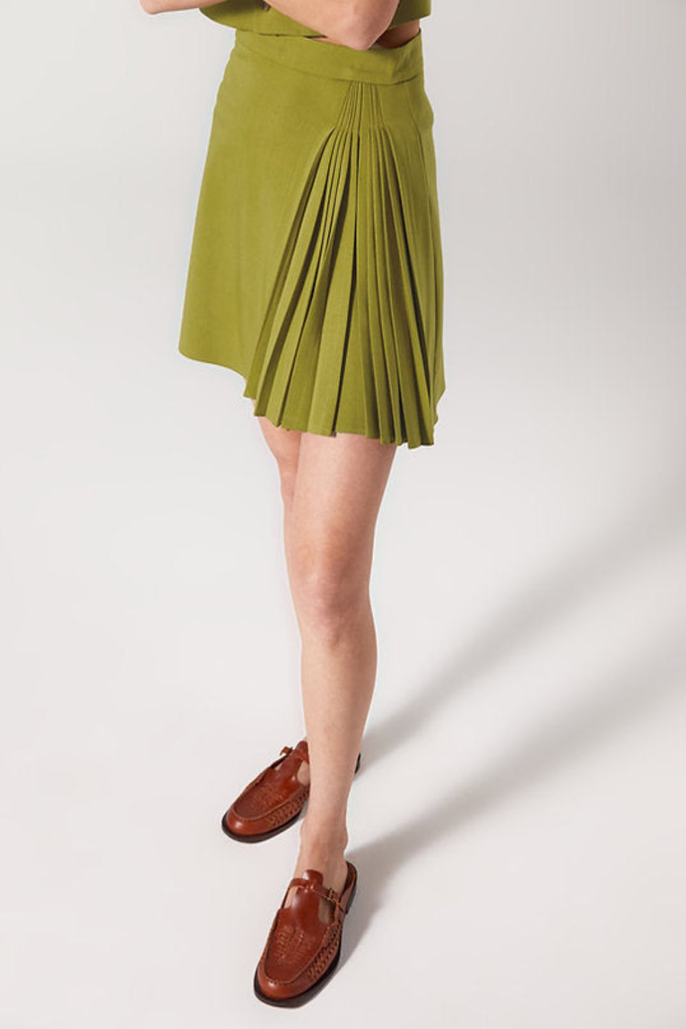 Wabi Sabi-Cle Yeşil Mini Etek-Etek-2-Milagron.com