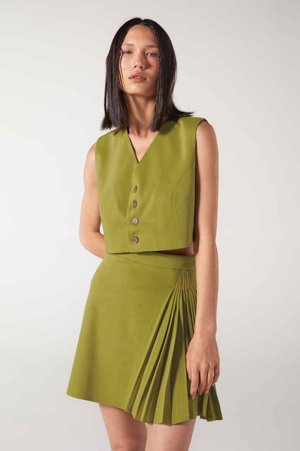 Wabi Sabi-Cle Yeşil Yelek-Yelek-2-Milagron.com