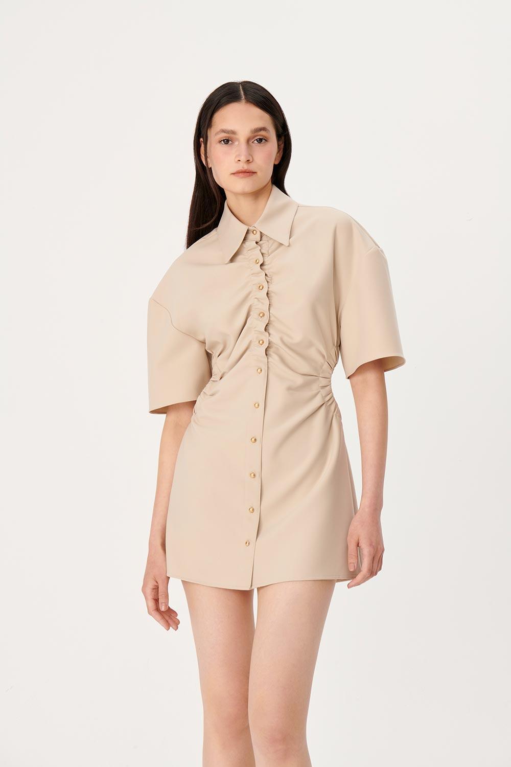 Wabi Sabi-Dorato Bej Elbise-Elbise-3-Milagron.com