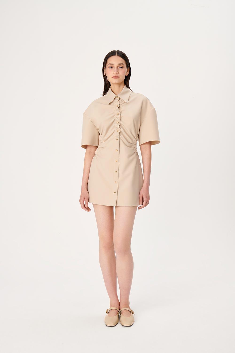 Wabi Sabi-Dorato Bej Elbise-Elbise-5-Milagron.com