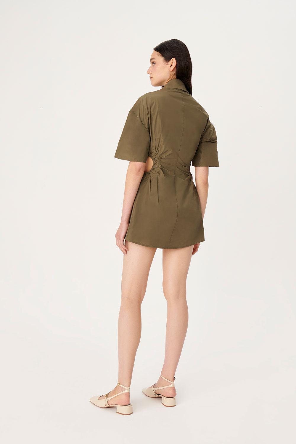 Wabi Sabi-Dorato Haki Elbise-Elbise-3-Milagron.com