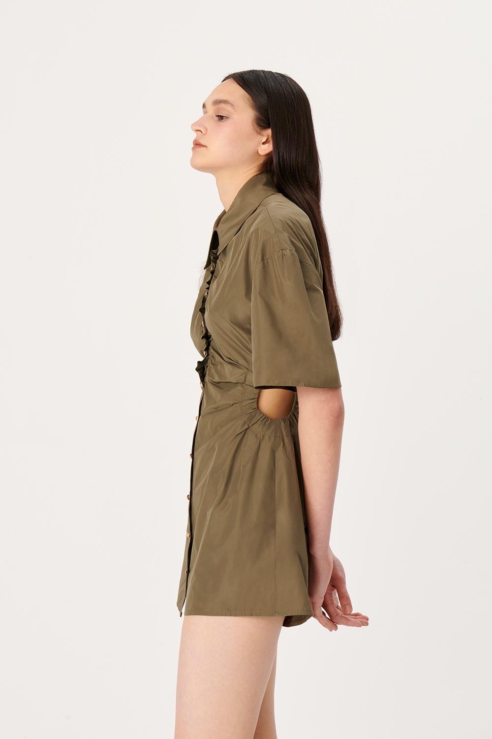 Wabi Sabi-Dorato Haki Elbise-Elbise-5-Milagron.com