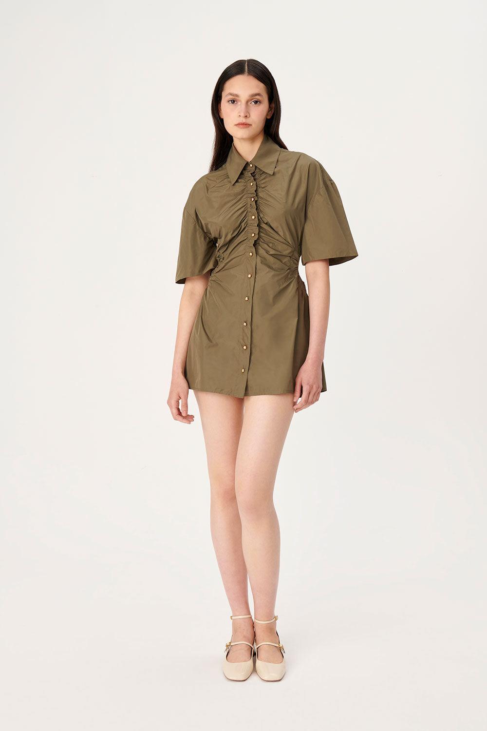 Wabi Sabi-Dorato Haki Elbise-Elbise-6-Milagron.com