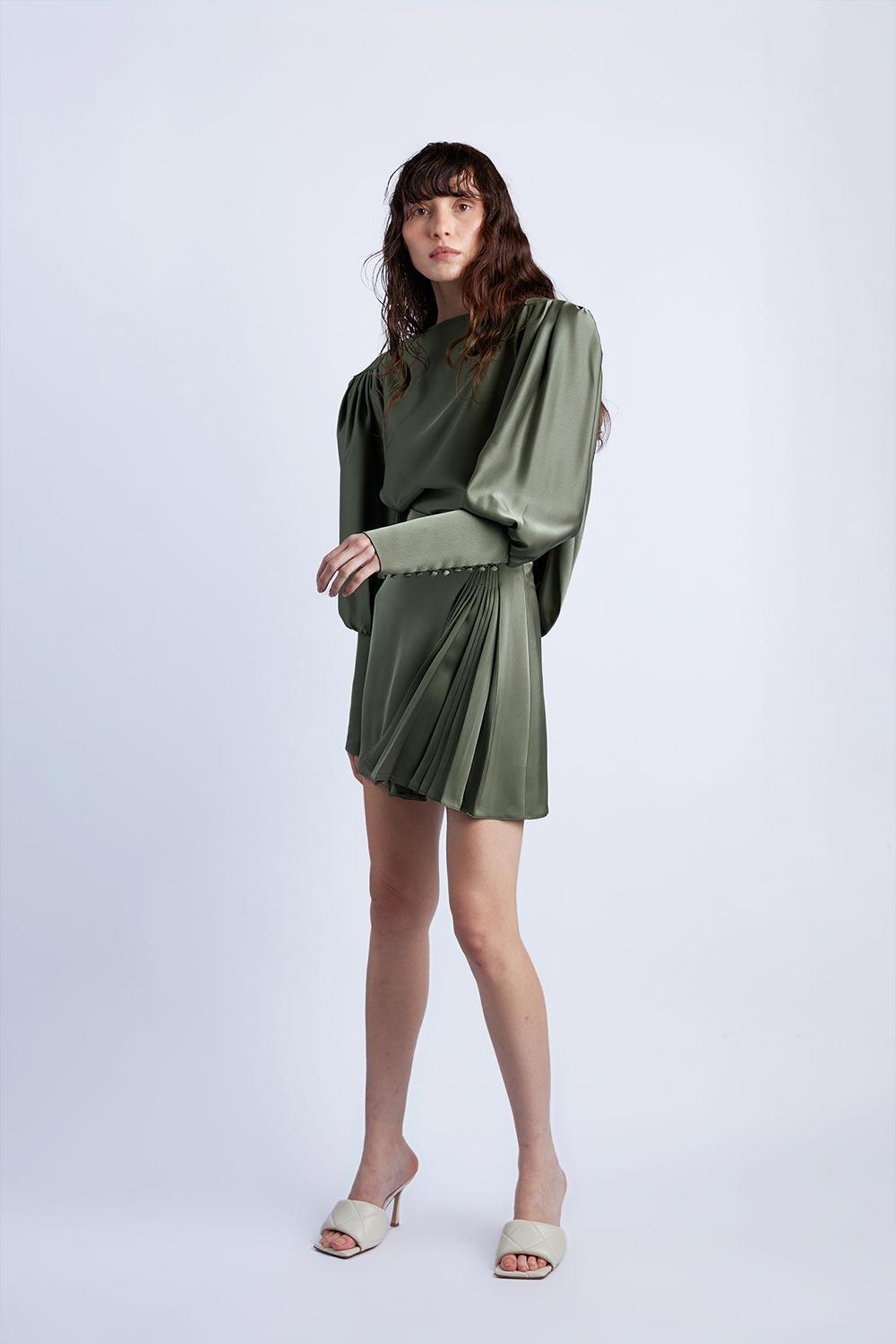 Wabi Sabi-Mbç Haki Sırt Detaylı Vatkalı Top-Top-1-Milagron.com