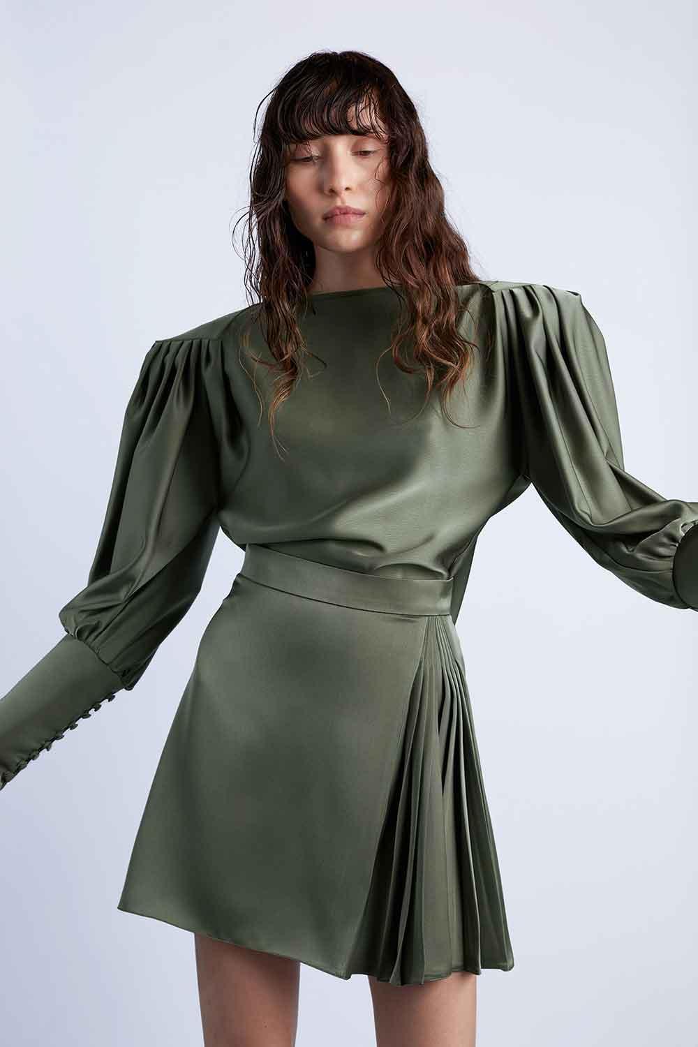 Wabi Sabi-Mbç Haki Sırt Detaylı Vatkalı Top-Top-2-Milagron.com