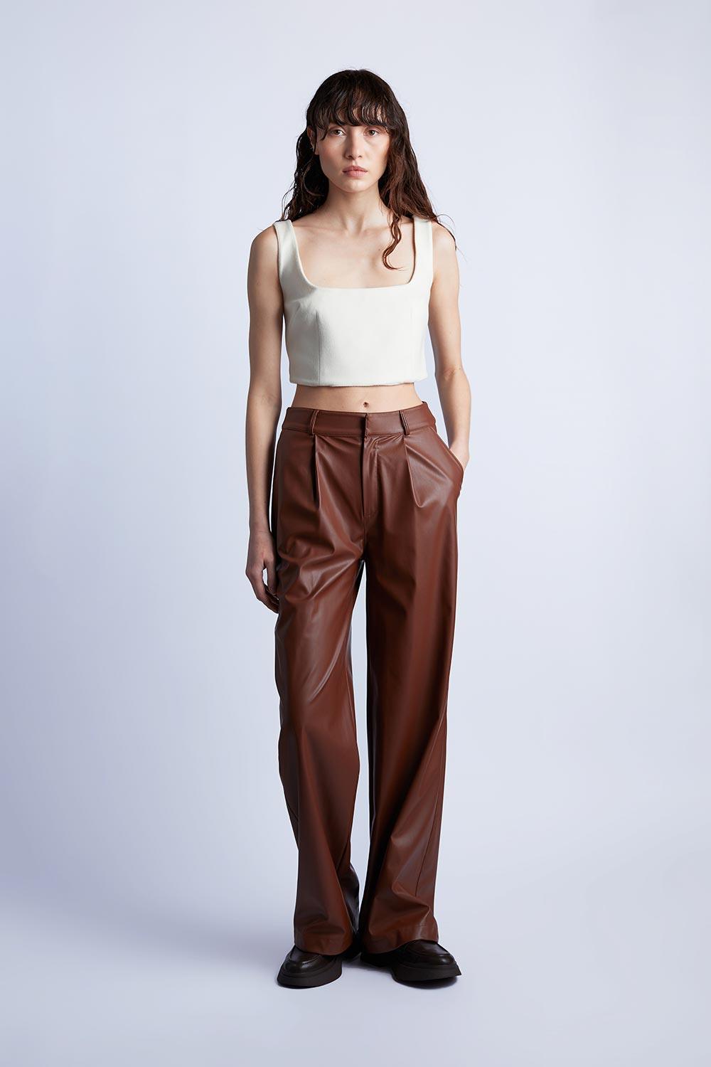 Wabi Sabi-Sheryl Taba Deri Pantolon-Deri Pantolon-1-Milagron.com