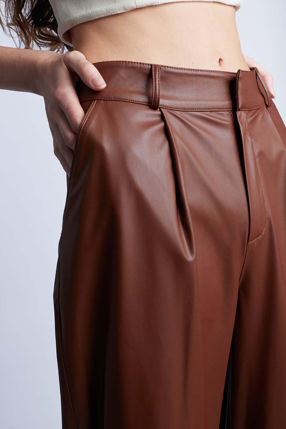 Wabi Sabi-Sheryl Taba Deri Pantolon-Deri Pantolon-4-Milagron.com