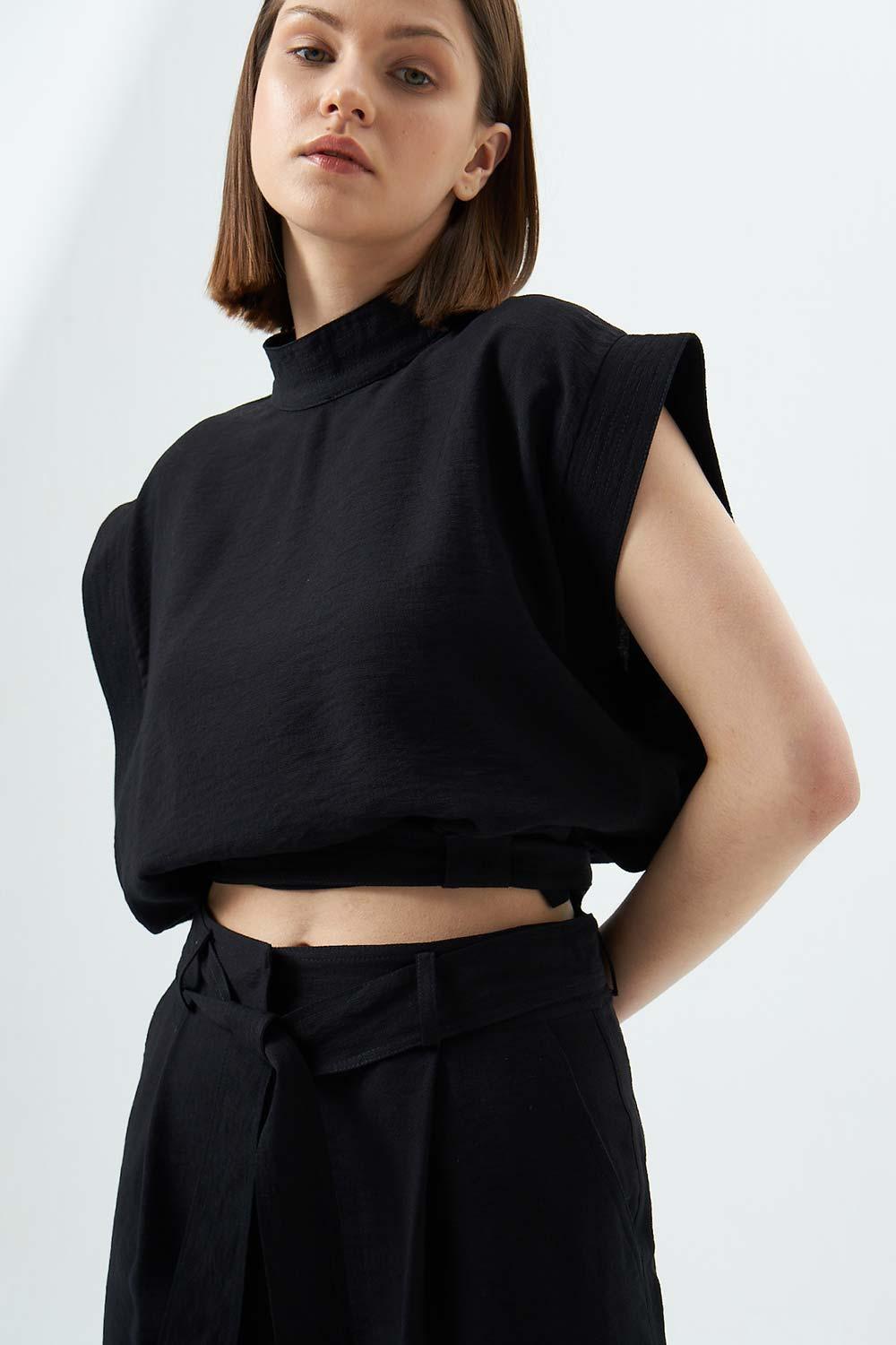 Wabi Sabi-Tyra Top Siyah-Top-2-Milagron.com