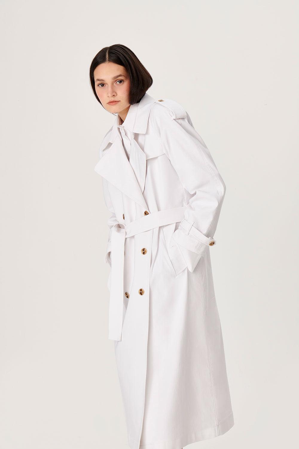 Wabi Sabi-Vento Beyaz Trençkot-Trençkot-2-Milagron.com