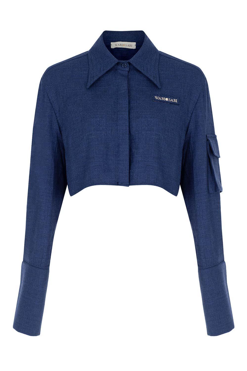 Wabi Sabi-Vento Mavi Keten Gömlek-Gömlek-2-Milagron.com