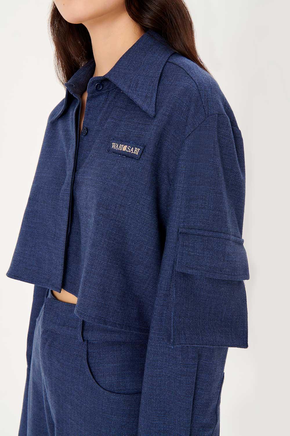 Wabi Sabi-Vento Mavi Keten Gömlek-Gömlek-5-Milagron.com