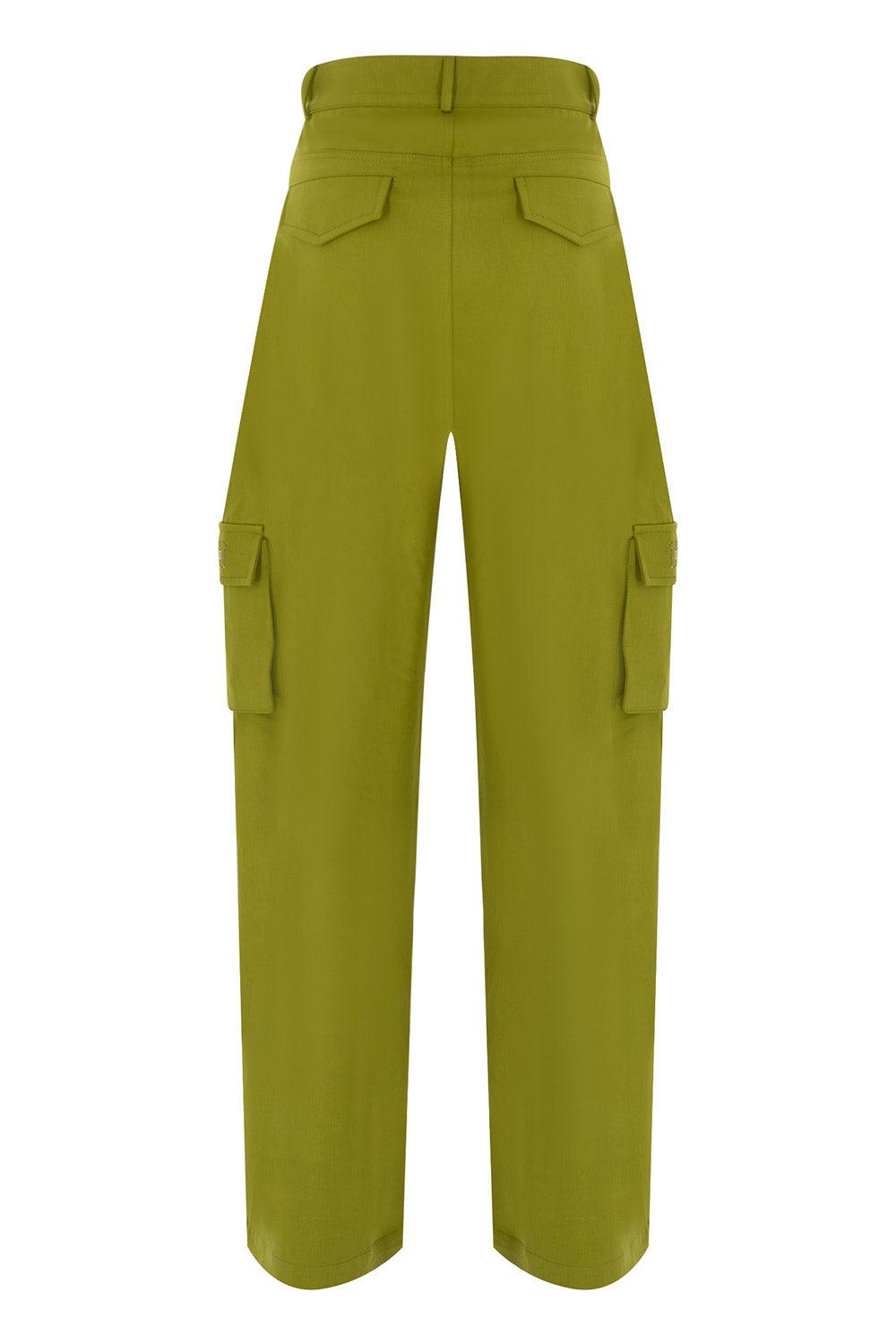 Wabi Sabi-Yeşil Vento Pantolon-Kumaş Pantolon-2-Milagron.com