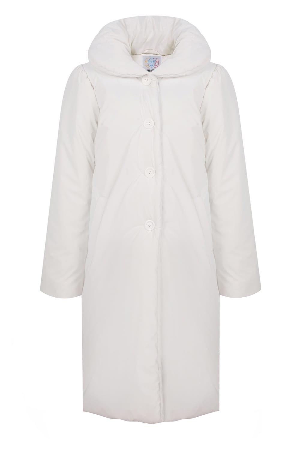 Wayt-Cloud Uzun Mat Beyaz Şişme Mont-Mont-1-Milagron.com