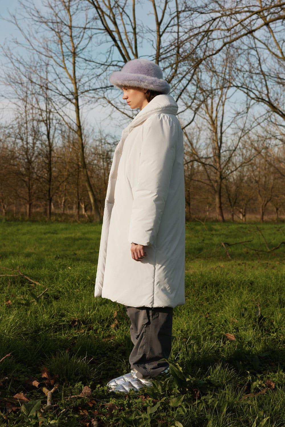 Wayt-Cloud Uzun Mat Beyaz Şişme Mont-Mont-4-Milagron.com