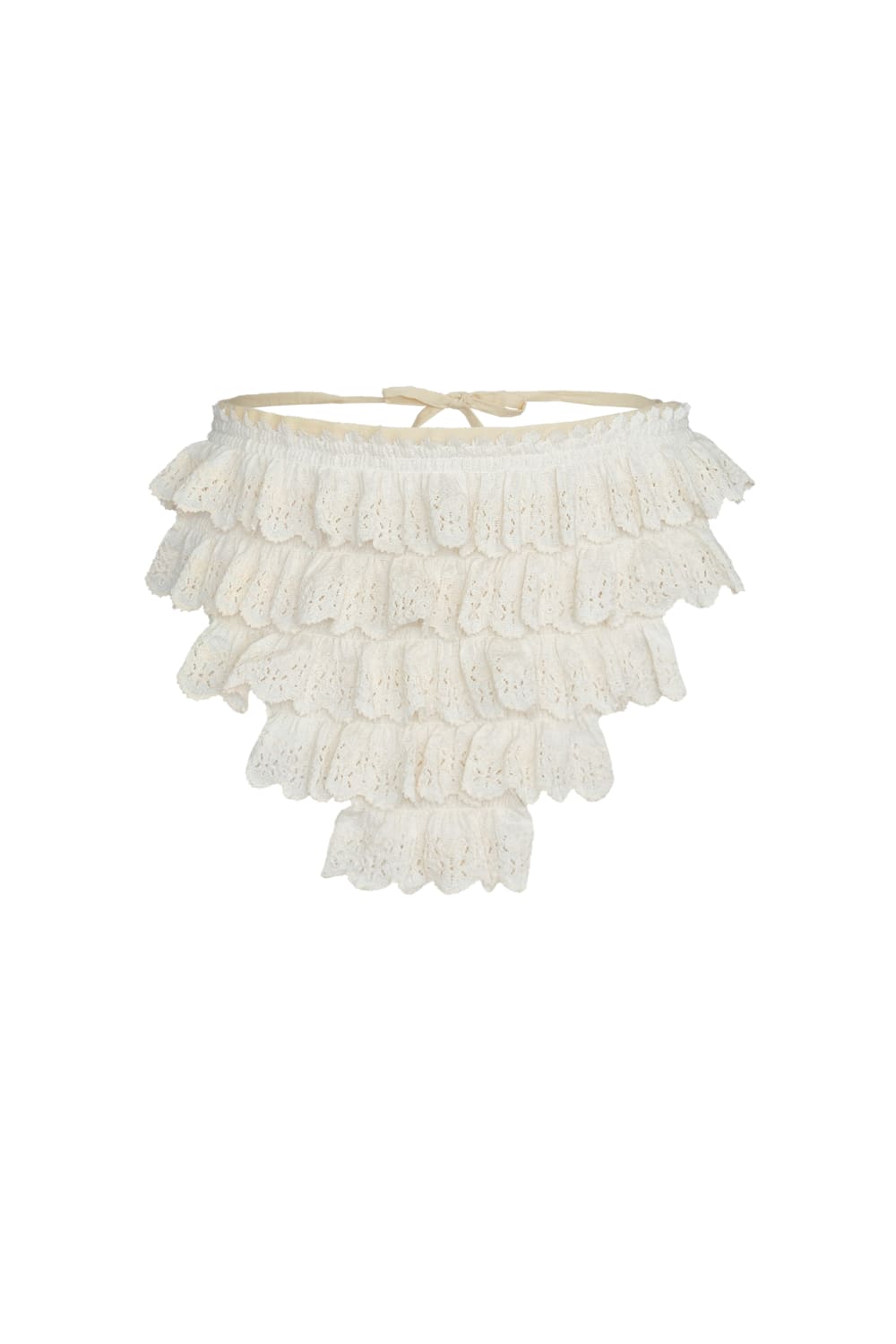 Giselle Fırfır Detaylı Dantel Aplike Bandana Üst - 1