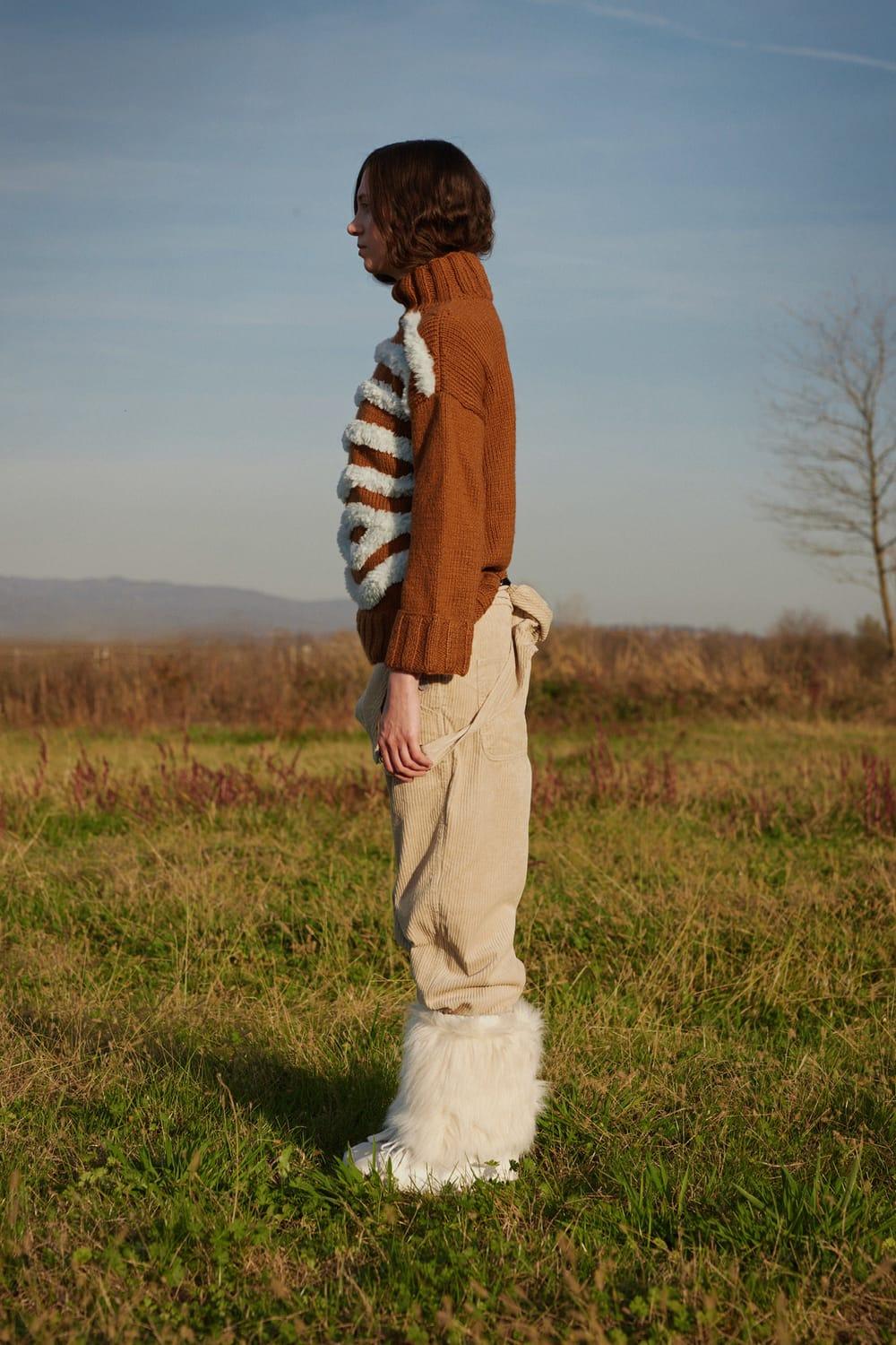 Wayt-Jupiter Kahve Tüylü El Örgüsü Kazak-Kazak & Triko-3-Milagron.com