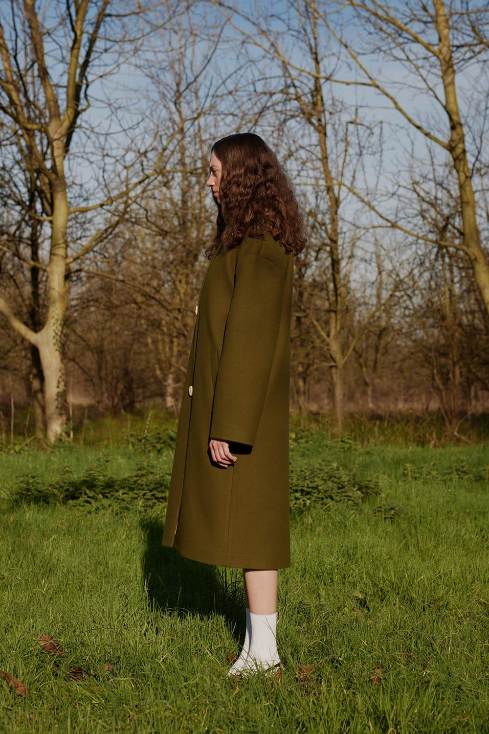 Wayt-Man In The Moon Ay Düğmeli Yeşil Palto-Kaban-4-Milagron.com