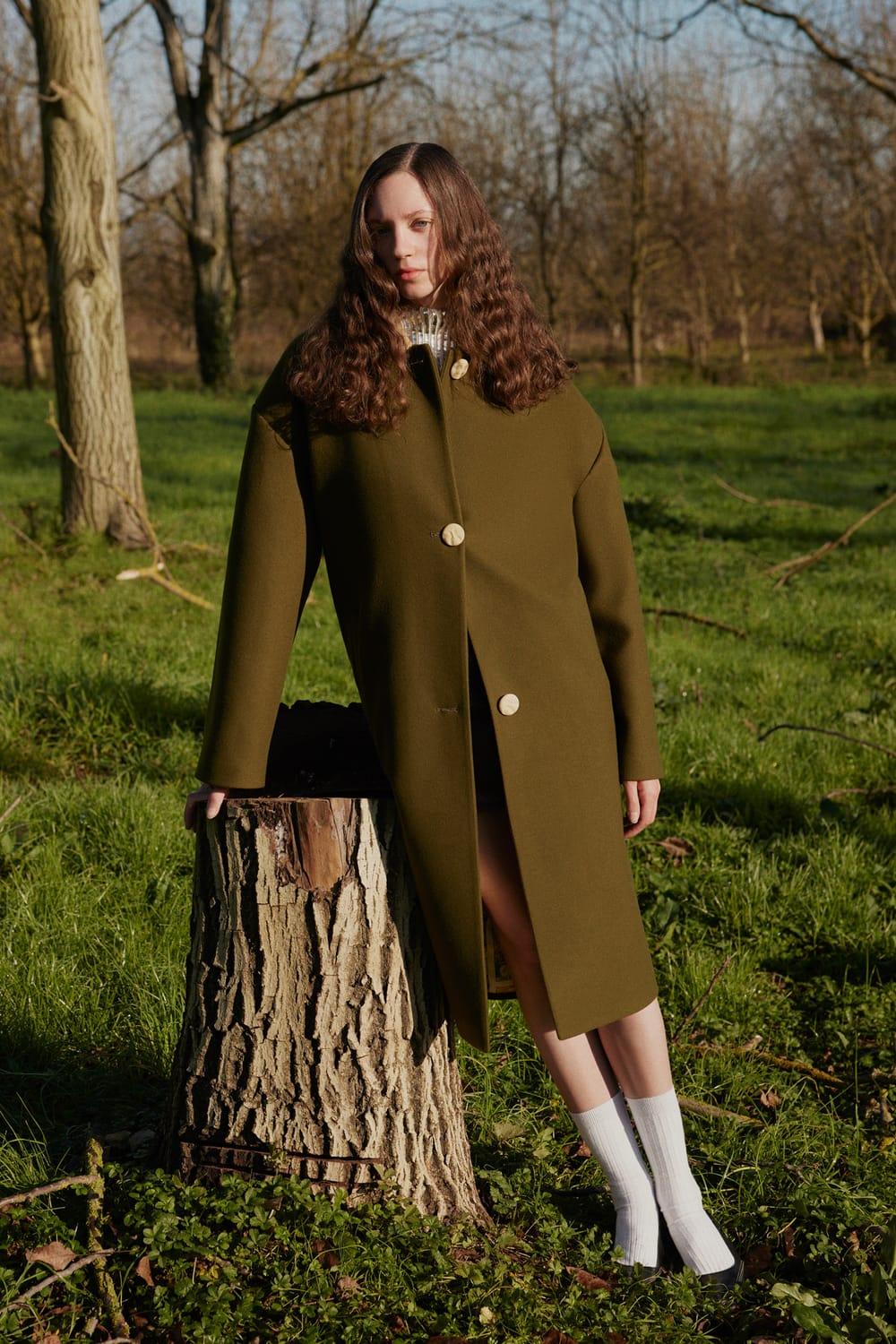 Wayt-Man In The Moon Ay Düğmeli Yeşil Palto-Kaban-9-Milagron.com