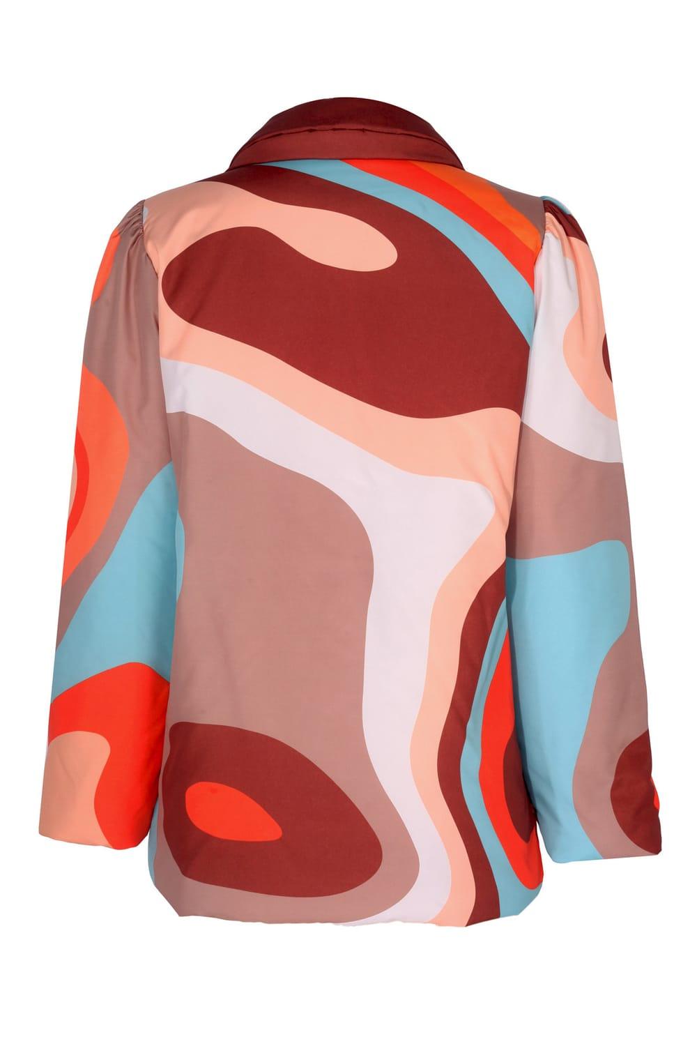 Wayt-Mars İzohips Desenli Renkli Şişme Mont-Mont-2-Milagron.com