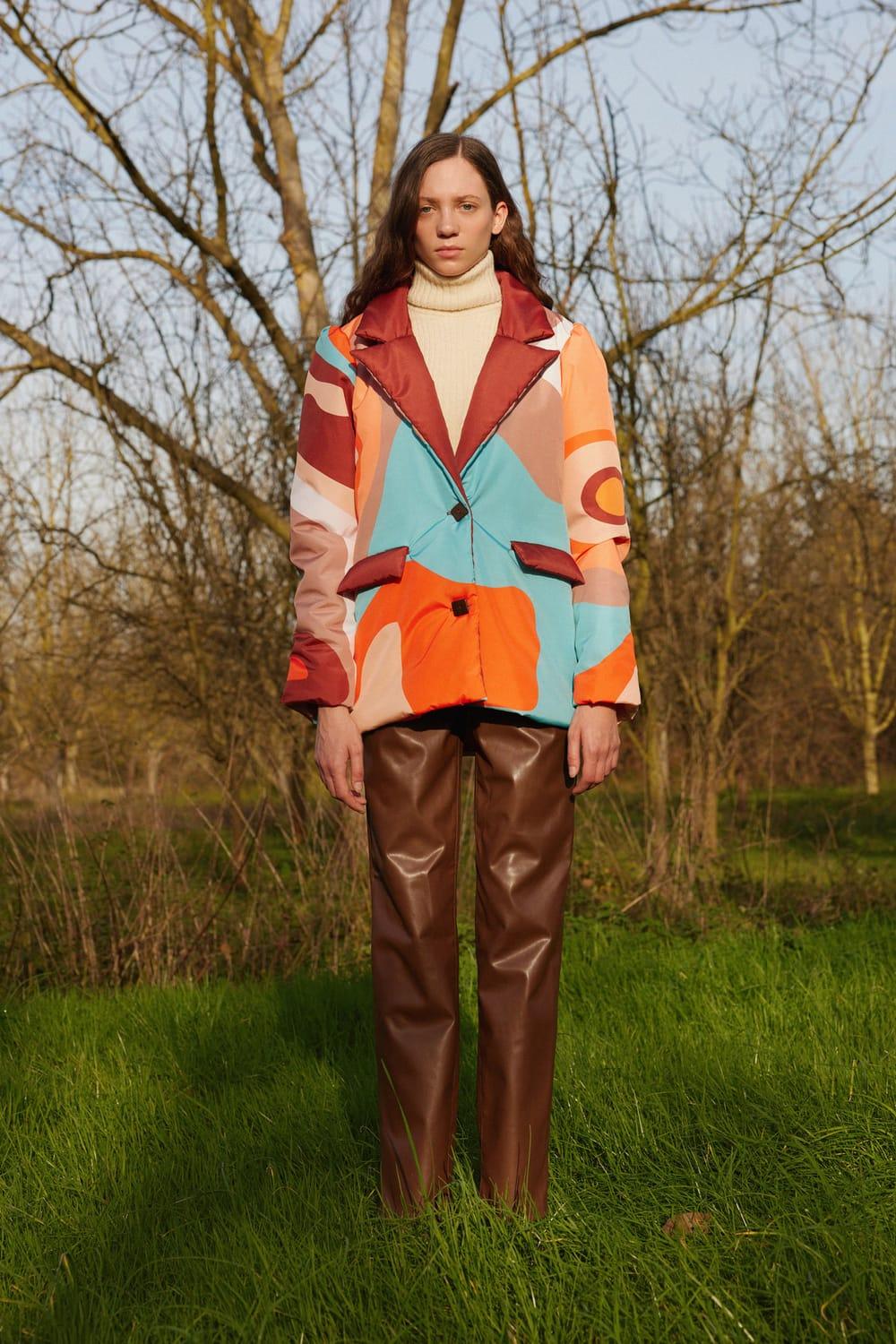 Wayt-Mars İzohips Desenli Renkli Şişme Mont-Mont-4-Milagron.com