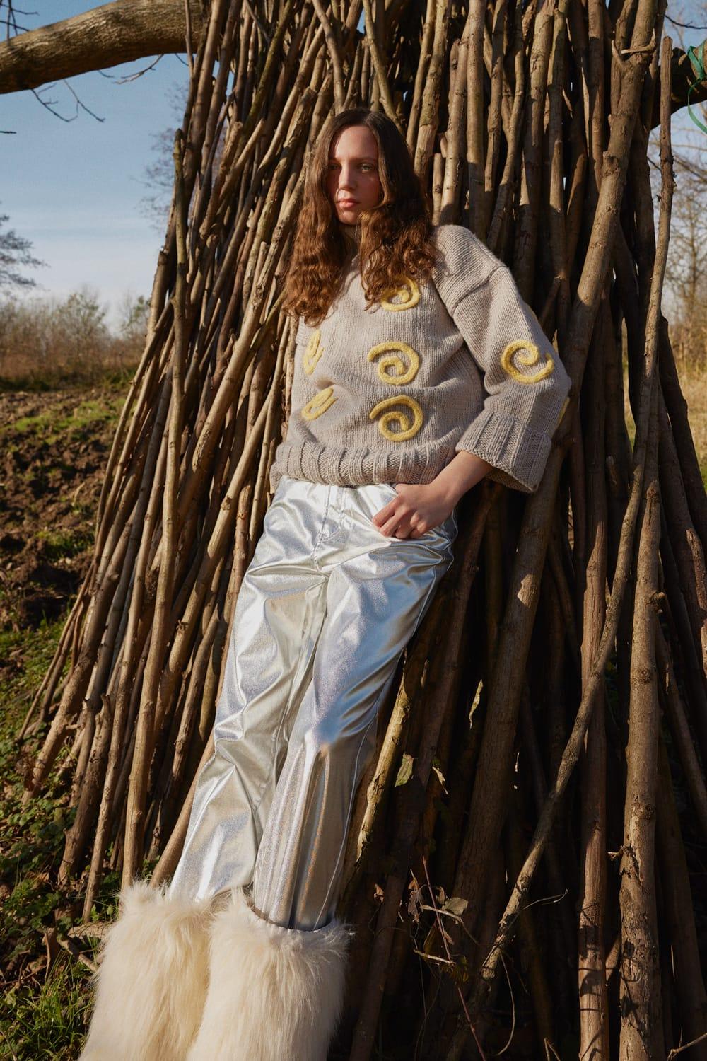 Wayt-Milky Way Gri Spiralli El Örgüsü Kazak-Kazak & Triko-5-Milagron.com