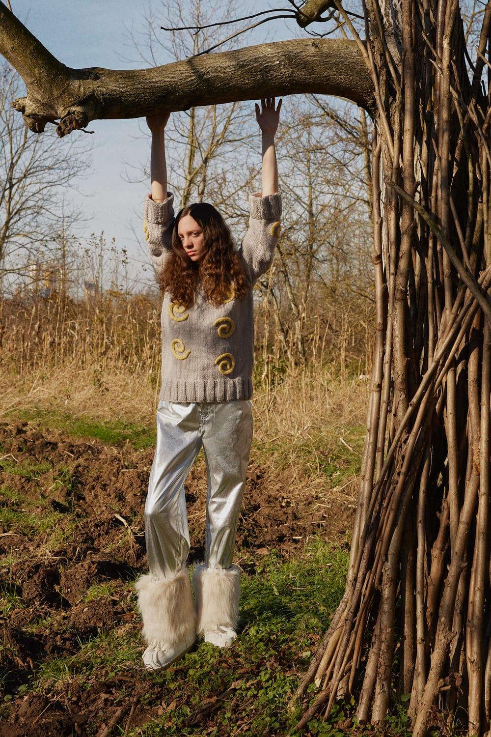 Wayt-Milky Way Gri Spiralli El Örgüsü Kazak-Kazak & Triko-6-Milagron.com