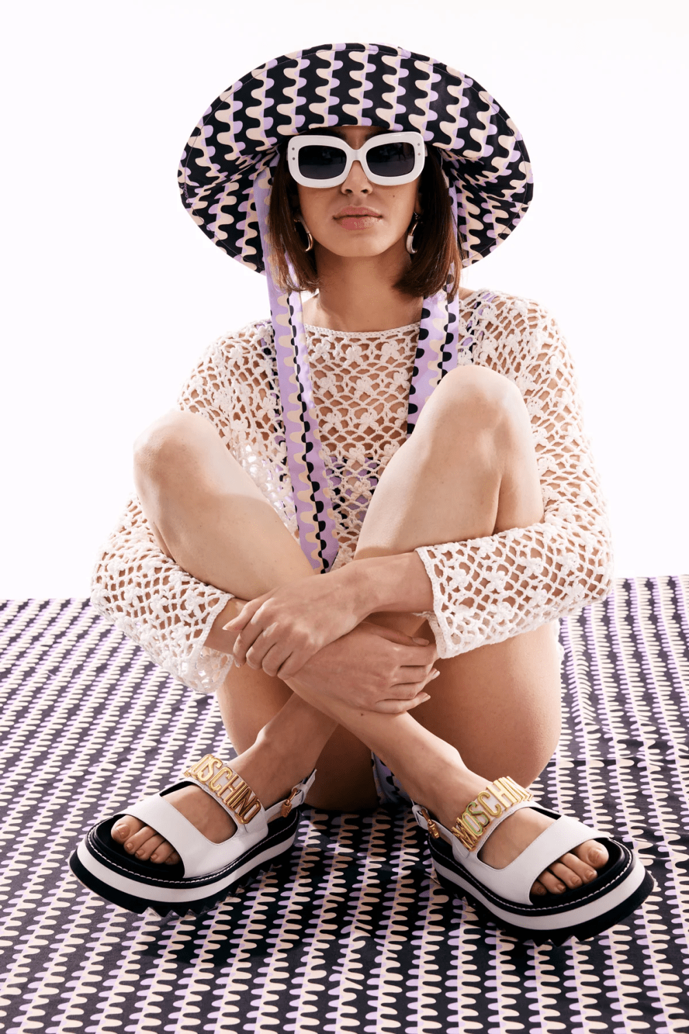 Wayt-Sonic Adventure Geometrik Desenli Çift Taraflı Kova Şapka-Bucket Hat-3-Milagron.com