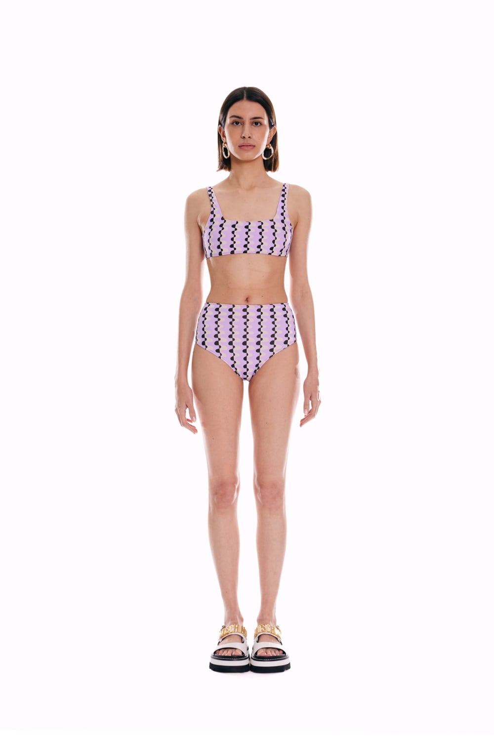 Wayt-Sonic Adventure Geometrik Desenli Lila Bikini Üstü-Bikini & Mayo-4-Milagron.com