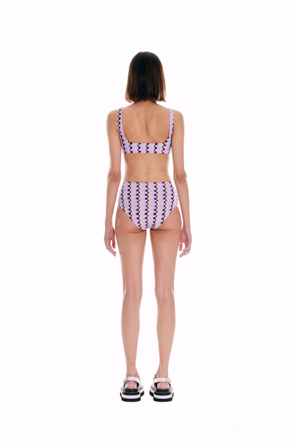 Wayt-Sonic Adventure Geometrik Desenli Lila Bikini Üstü-Bikini & Mayo-6-Milagron.com