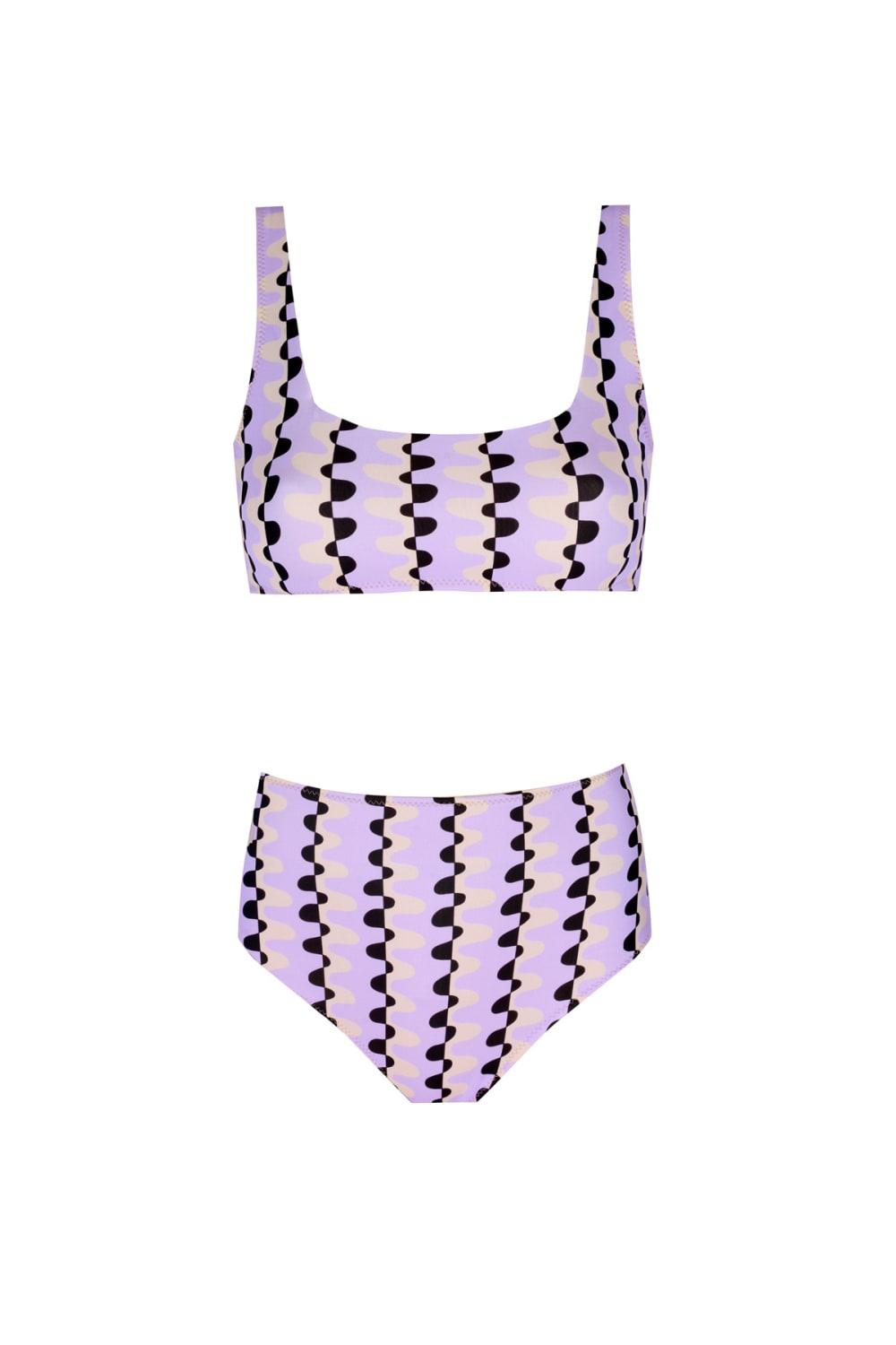 Wayt-Sonic Adventure Geometrik Desenli Yüksek Bel Lila Bikini Altı-Bikini & Mayo-3-Milagron.com