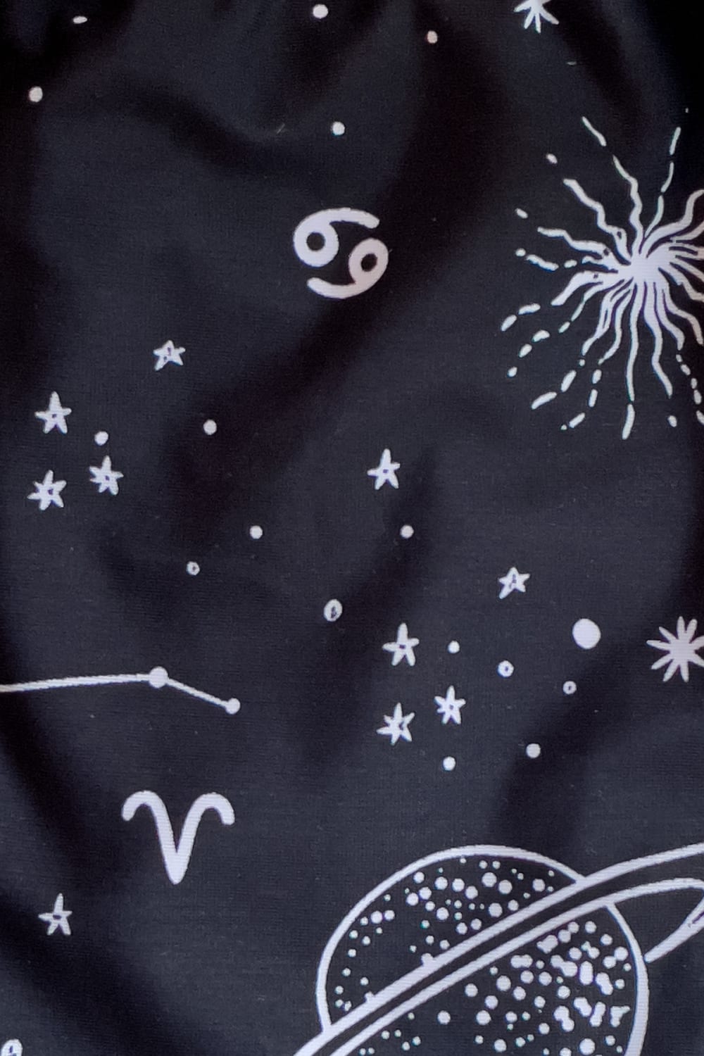 Wayt-Space Babe Gezegen Ve Burç Desenli İpli Siyah Bikini Üstü-Bikini & Mayo-7-Milagron.com