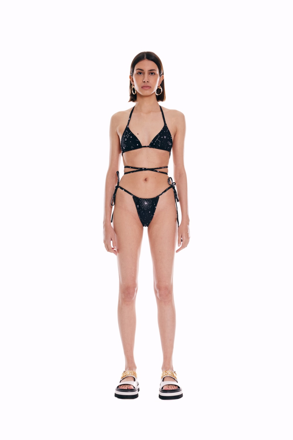 Wayt-Space Babe Gezegen Ve Burç Desenli Siyah Bikini Altı-Bikini & Mayo-4-Milagron.com