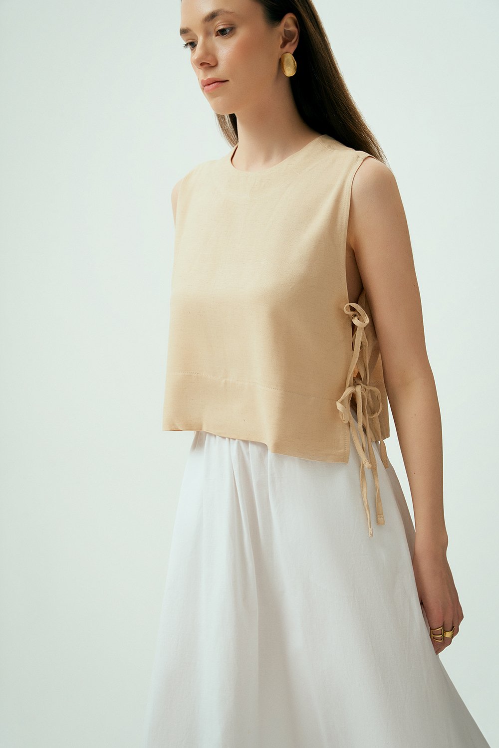 Wear Three Points-Luna Keten Top-Gömlek-1-Milagron.com