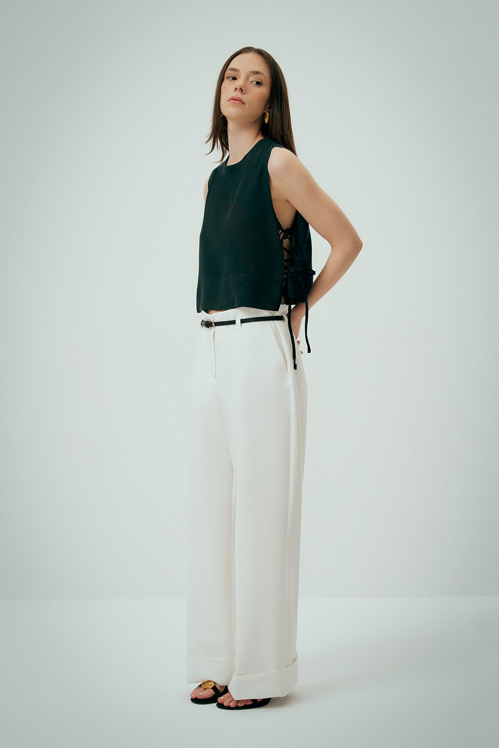 Wear Three Points-Luna Keten Top-Gömlek-2-Milagron.com