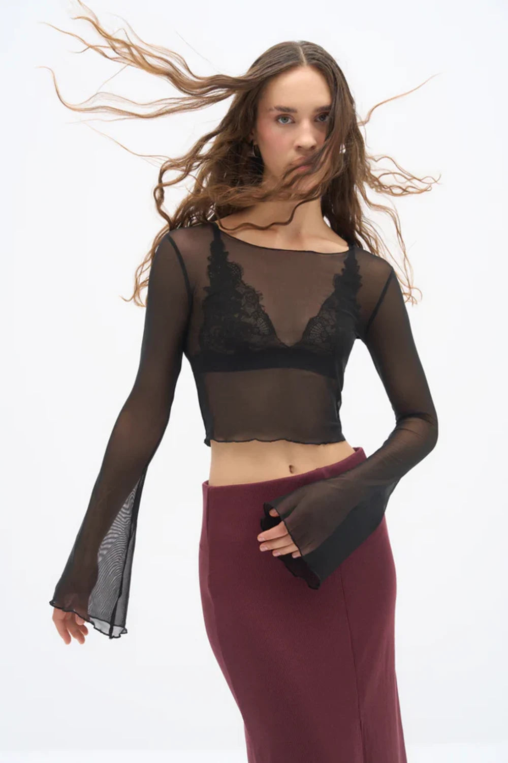 Wear Three Points-Wi̇ndy Tül Bluz-Bluz-2-Milagron.com